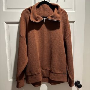 Calia dark orange quarter zip sweater